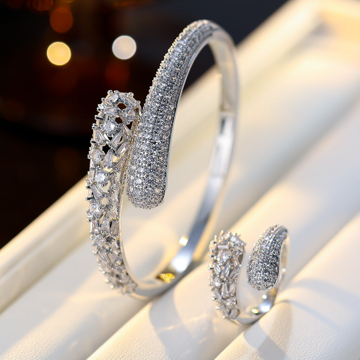 Bague & Bracelet Zirconia – Élégance